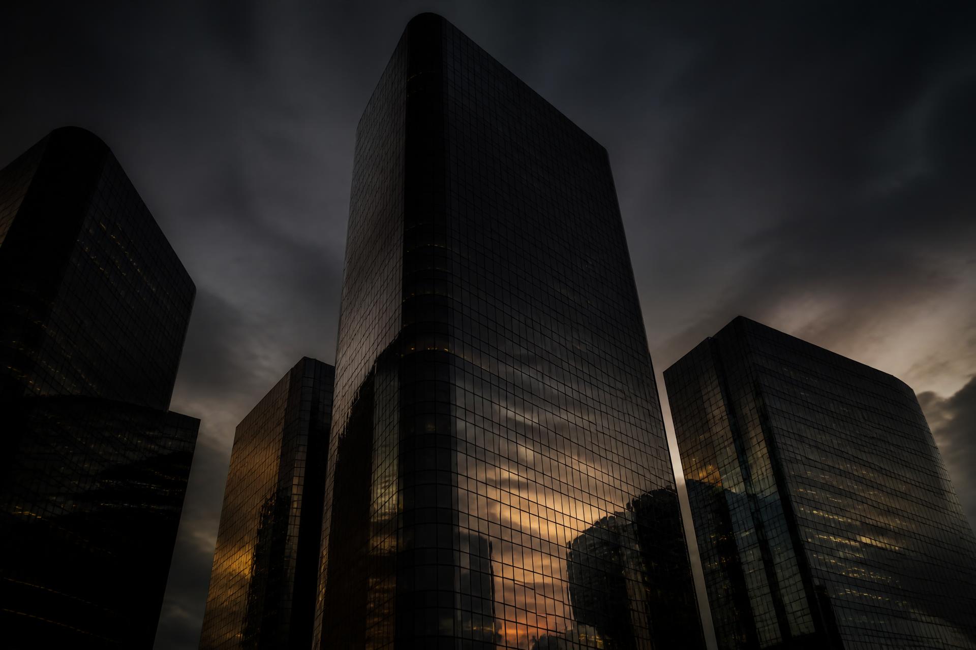 Corporate towers at dusk representing executive consulting